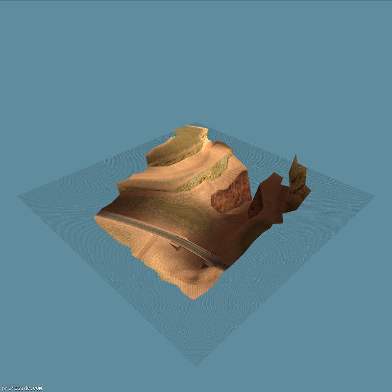 Часть песчаного ландшафта с участком дороги (nw_bit_20) [11522] на темном фоне