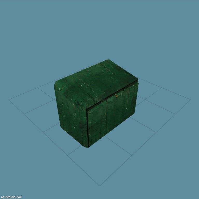 Green trash can (dump1) [1227] on the dark background