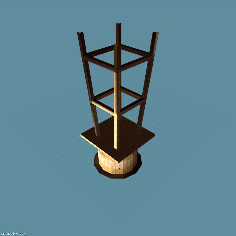 Wooden water tower (sw_watertower04) [13109] on the dark background