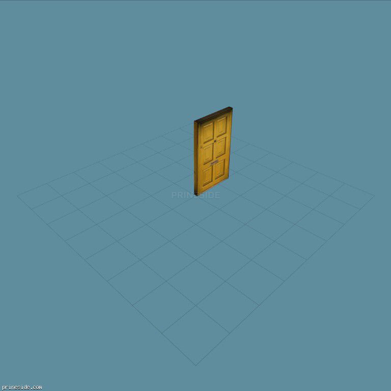 Yellow wooden door (Gen_doorEXT09) [1507] on the dark background