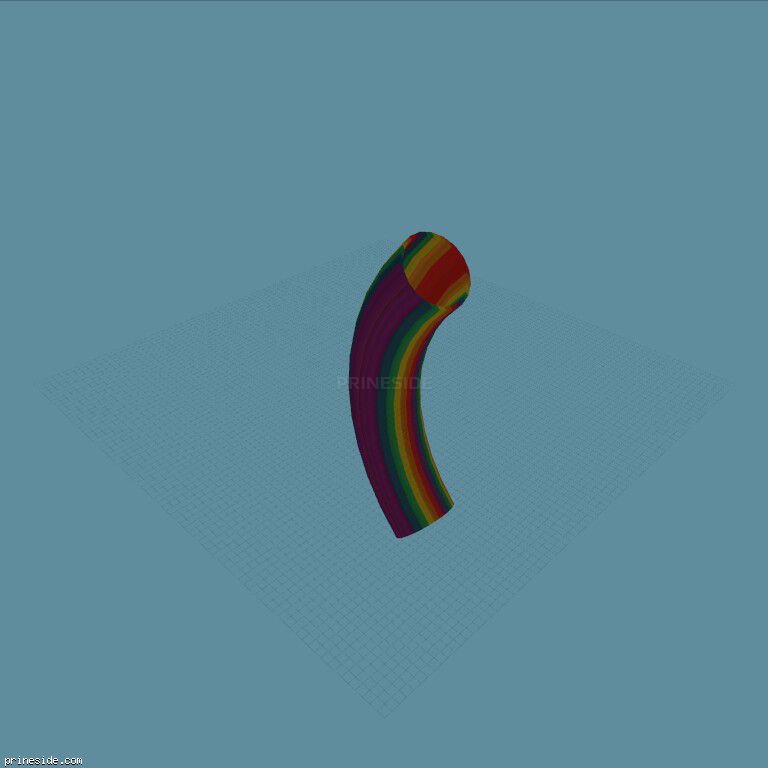 The curved portion of stanta rainbow colors (RB50mBend90Tube) [18840] on the dark background