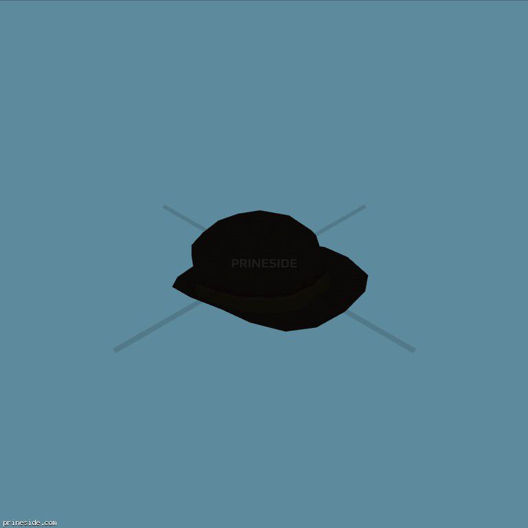 Черная простая шапка-котелок как у мафии (HatBowler1) [18947] на темном фоне