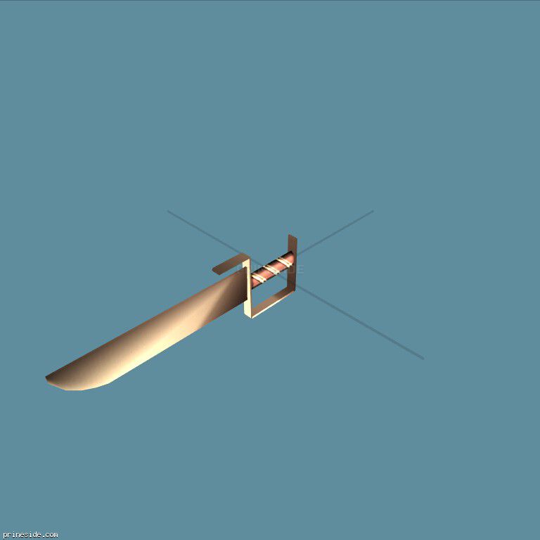 Большой японский меч из интерьера Вузи (WooziesSword1) [19590] на темном фоне