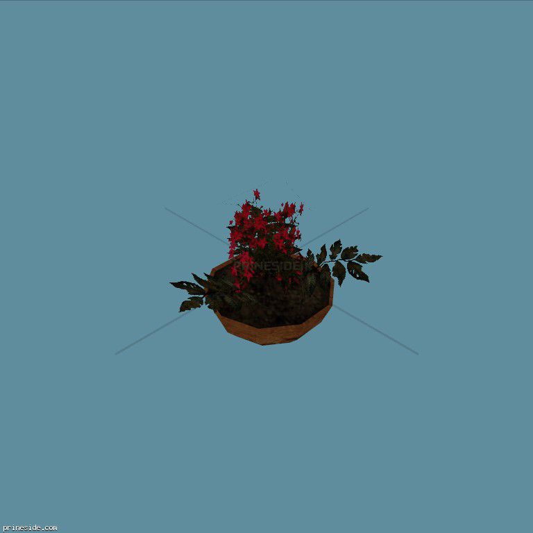 Красные цветы в горшке (Plant_Pot_11) [2245] на темном фоне
