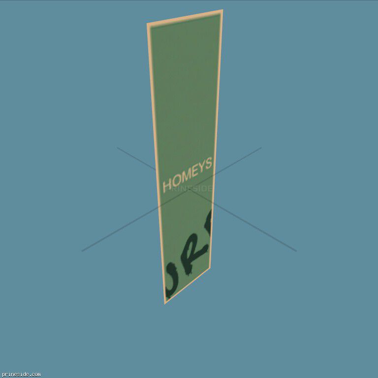 A long green banner Homeys (CJ_BANNER04) [2658] on the dark background