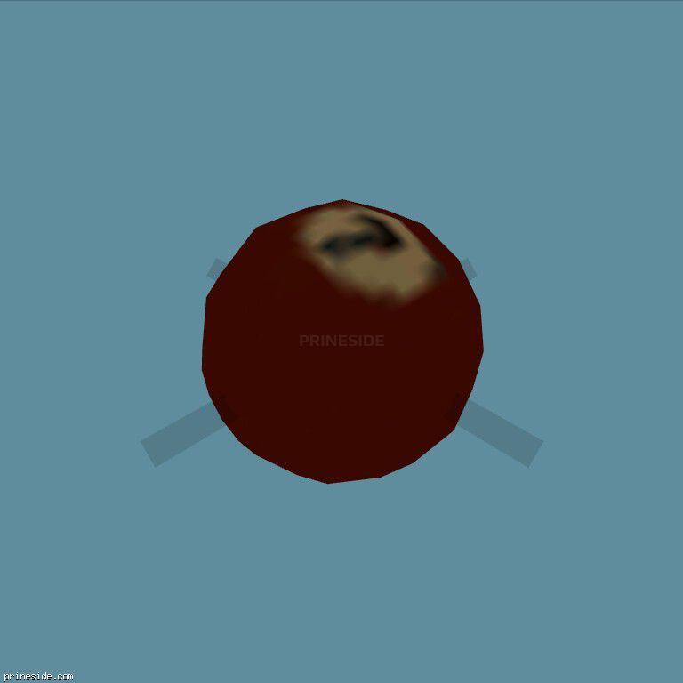 Красный бильярдный шар 7 (k_poolballspt07) [3105] на темном фоне