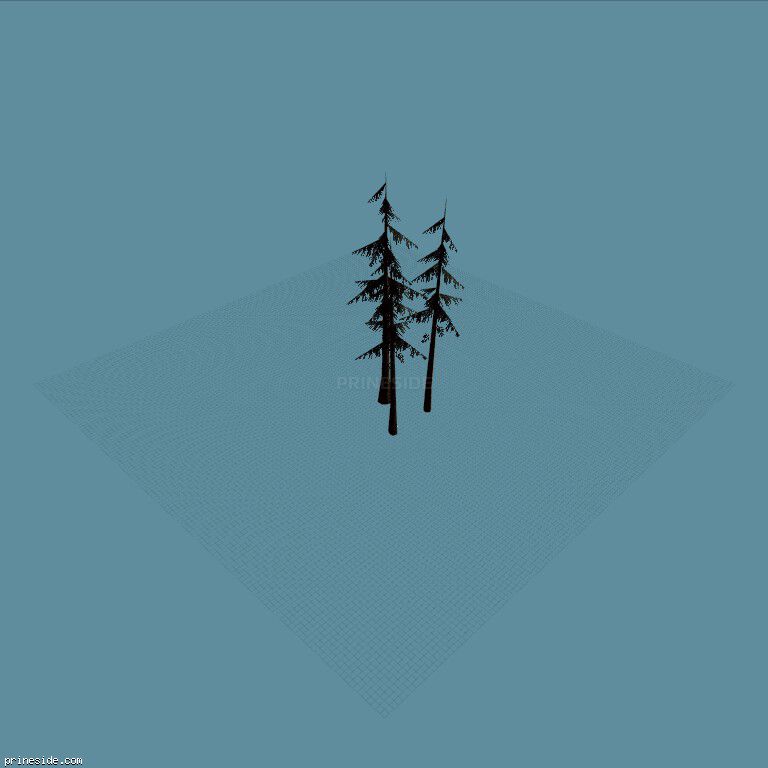 Three tall, coniferous tree (sm_fir_scabtg) [695] on the dark background