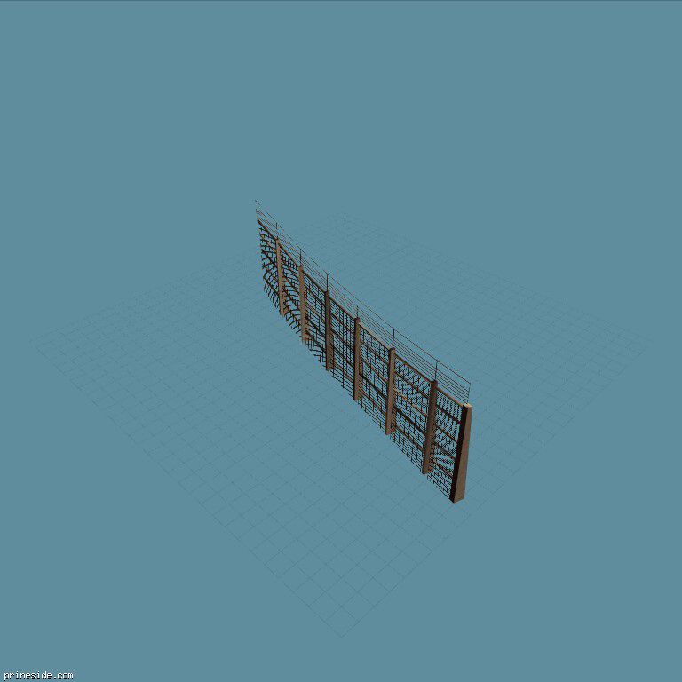 Высокий укрепленный сетчатый забор, идущий по небольшой кривой (vgsSelecfence16) [8313] на темном фоне