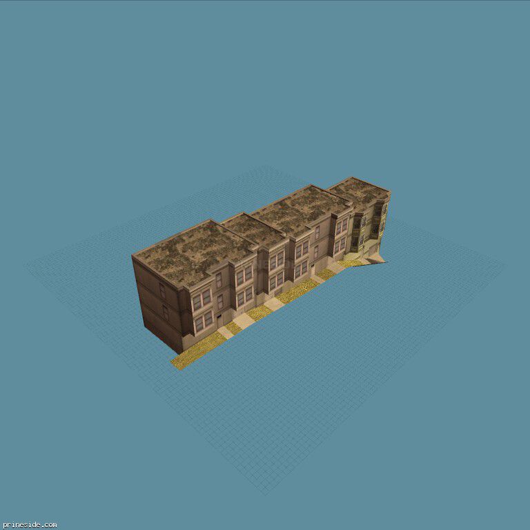 Unit two-story residential buildings (blokmod3_sfw69) [9737] on the dark background
