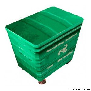 Зеленый мусорный бак (BinNt01_LA) [1331] на светлом фоне