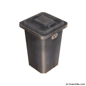A small, gray trash can (CJ_Dumpster3) [1343] on the light background
