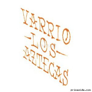 Orange graffiti Varrio Los Aztecas (SprayTag3) [18661] on the light background