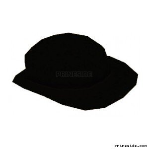 Черная простая шапка-котелок как у мафии (HatBowler1) [18947] на светлом фоне