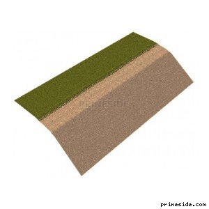 Part of the landscape with grass and brick tiles going under bias (Edge62_5x125Grass1) [19542] on the light background