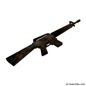 Old broken rifle M4 (CJ_M16) [2035] on the light background