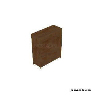 Wooden small wardrobe (LOW_CABINET_1_L) [2329] on the light background