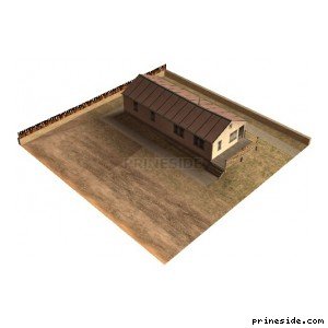 One-storey house with a plot (des_bighus02) [3304] on the light background