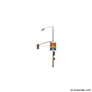 Traffic light with flags of the rainbow (GAY_TRAFFIC_LIGHT) [3855] on the light background